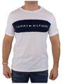 Tommy Hilfiger Herren T-Shirt Kurzarm CN Tee Logo Flag UM0UM01170-100 Weiß L