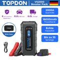 TOPDON VS2000 Starthilfe 12V Powerbank Auto Jump Starter 2000A Ladegerät Booster