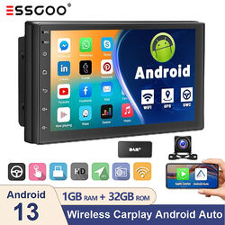 2 DIN DAB+ Autoradio 7" Android 13 32G Carplay GPS NAVI BT SWC FM RDS WIFI +Kam