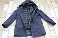 2 in 1 Jacke Mantel von SAND dänische Mode  Gr. 48 M mit Kapuze Blau schwarz