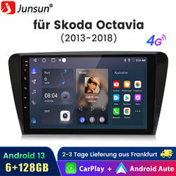 6G+128GB Android 13 Autoradio CarPlay DAB+GPS Navi 4G für Skoda Octavia3 2013-18