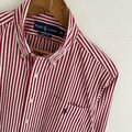 Polo Ralph Lauren Hemd M Medium Herren Rot Gestreift Classic Fit Langarm