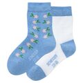 SCHIESSER 2er Pack Kindersocken Strümpfe Mädchen blau/weiss Cotton NEU Gr.23/26