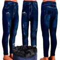 Thermo Mädchen Leggings Jeggings Stretch Hose Jeans Look Warm Gr. 140-146