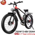 NEW 26 Zoll Elektrofahrrad,750W*2 48V 20AH Elektro-Mountainbike 120KM DUOTTS F26