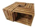 4er Set Holzkisten Obstkisten geflammt 50 x 40 x 30cm Apfelkisten Weinkisten