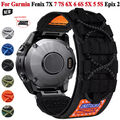 Für Garmin Fenix 8 E 7 7X 6 6X Pro 5 5X Plus 3 HR Epix 2 Nylon Qucikfit Armband