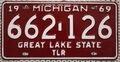 Michigan USA Nummernschild 1969 License Plate US Kennzeichen Schild TLR [662126]