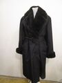 Peter Hahn Mantel Trenchcoat Inlett aus Alpaka Mohair schwarz Gr.19/42 neuwertig