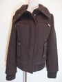 Kurzjacke Trend Winter Jacke Ann CHRISTINE S 36 braun Strickkragen  /U4