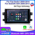 4+64G Carplay Android 13 Für SUZUKI SX4 Fiat Sedici Autoradio GPS NAVI WIFI DAB+