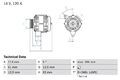 GENERATOR BOSCH FÜR FIAT OPEL ALFA STILO + VAN + MULTI WAGON 04-10 0986049530