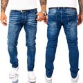 Jeans Hose Herren Jeans Stretch Jeanshosen Slim Fit Blau Pants Männerhose Basic