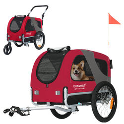 DOGGYHUT® Premium MEDIUM Hundeanhänger & Jogger 2 in 1 Fahrradanhänger✔Innenmaße 67x43x49cm✔für kleine und mittelgroße Hunde