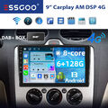 DAB+ Für Ford Focus Fiesta Transit Galaxy 6+128G Carplay Autoradio Android13 GPS