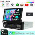 DAB+ 1 DIN 7 Zoll 4+64GB Autoradio Android 13 Ausfahrbarem Display GPS WiFi USB