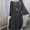 Sheego Kleid Volantarm Damen Gr 40 bis 58 schwarz Spitze Große Größen (912)