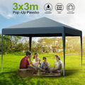 Pavillon Stabil Gartenzelt Pop-Up 3x3m UV Faltpavillon Gartenpavillon Partyzelt