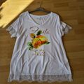 Wow***  bpc selection Viskose Shirt Tunika Longshirt weiß 46 48 50 mit Print