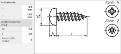 Linsenkopf Blechschrauben DIN 7981 Form C H Edelstahl V2A VA A2 Kreuzschlitz PH
