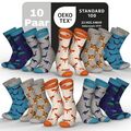 Kinder Socken (10 Paar) mit 72% Baumwolle, für Mädchen & Jungen -Bunt, mit Motiv