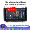 2G+64G Autoradio Für Mercedes Benz W245 W169 A B Klasse Android 13 GPS DAB+ SWC