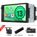 DAB+CAM+DVR+Android 13 7" Doppel DIN Autoradio GPS Navi CarPlay Bluetooth FM RDS