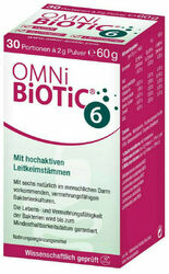 OMNI BIOTIC 6 Pulver 60g für einen gesunden Darm PZN 09066029 plus Proben