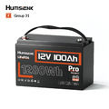 Humsienk 12V 100Ah PRO LiFePO4 Lithium Batterie Akku 110A BMS für Wohnmobil Boot