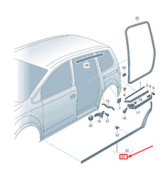 NEU SITZ VW ALHAMBRA SHARAN SYNCRO 4MOTION 710 7N2 DICHTUNG 7N0809876E ORIGINAL