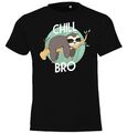 Youth Designz CHILL BRO Kinder T-Shirt Schule Lustig Spruch Faultier Logo Fun