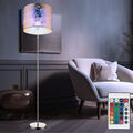 RGB LED Steh Leuchte gold FERNBEDIENUNG Textil Decken Fluter Stand Lampe DIMMBAR