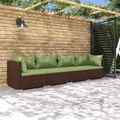 Garten Lounge Set Kissen Gartenmöbel Sofa Garnitur Sitzgruppe Poly Rattan vidaXL