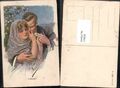 119428,Litho Liebesgut Paar Mann umarmt Frau sign. 