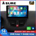 2G+64G Android 14 Autoradio Für Peugeot 207 2006-2015 Apple Carplay Navi GPS RDS