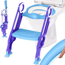 KIDIZ® Kinder Toilettensitz Toilettentrainer mit Treppe WC Sitz Lerntöpfchen✔️mit Treppe und Griffe✔️höhenverstellbar✔️Faltbar 