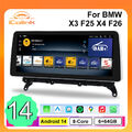 12,3" Android 14 Autoradio USB IPS  Für BMW X3 F25 F26 NBT LTE 4G GPS Navi 6+64G