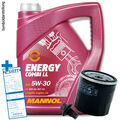 Ölfilter + 5L Mannol Energy Combi LL 5W-30 Motoröl + Öl Schraube für ACEA C3