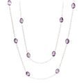 103cm Collier extra lange Halskette 925 Silber Schmuck Kette 12.80ct Amethyst