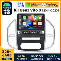 2+64G Carplay Android13 Autoradio Für Benz Vito W447 14-2022 GPS Nav WIFI BT SWC