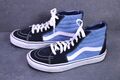 Vans Old Skool Sk8-Hi Sneaker Skaterschuhe blau weiß Gr. 38 Leder Canvas CH2-191