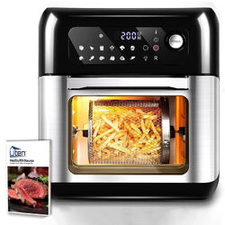 10L Heißluftfritteuse XXL Mini backofen Dörrautomat Grill Heißluft Ofen Friteuse✅E-Rezeptheft✅12 Programme✅LED-Touchscreen✅5 Zubehör