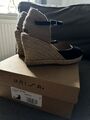 UNISA Schuhe Espadrilles Wedges Keilabsatz Damen Wildleder Schwarz Gr 36