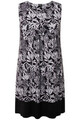 Ulla Popken Damen große Größen Jerseykleid Blätter Rundhals ärmellos
