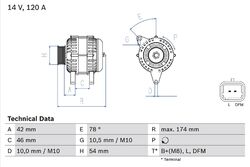 BOSCH Lichtmaschine Generator Lima 0 986 049 091 +64.51€ Pfand für PEUGEOT 307 2