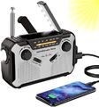 Solar Radio, AM/FM Tragbar Kurbelradio Dynamo Notfallradio mit 4000mAh