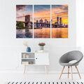 Leinwand Bilder SET 3-Teilig 3D Ansicht New York City Brücke Wandbilder xxl 2144