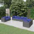 Garten Lounge Set Kissen Gartenmöbel Sofa Garnitur Sitzgruppe Poly Rattan vidaXL