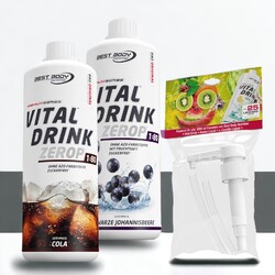 Low Carb Vital Drink 2 Flaschen a 1 Liter mit 1 Dosierpumpe  (13,50€ /Ltr.)