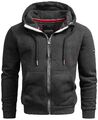 A. Salvarini Herren Pullover Langarm Sweatjacke Kapuzen Hoodie O293 Dunkelgrau